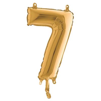 Immagine di Palloncino - numero 7 - H 36 cm - mylar - oro - Big party [42707]