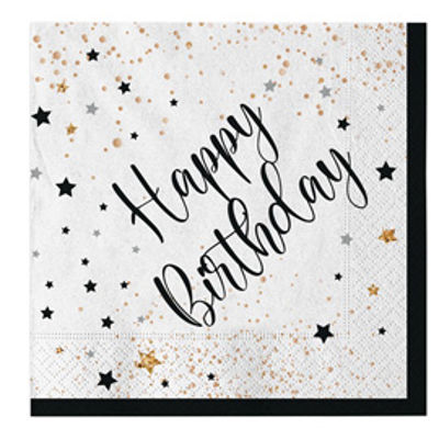 Immagine di Tovagliolo Happy Birthday - 33 x 33 cm - carta - Big Party - conf. 20 pezzi [74547]