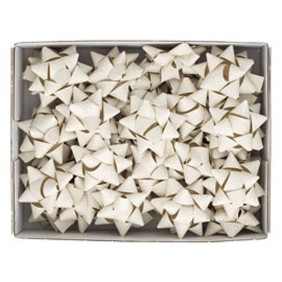 Immagine di Stelle di nastro carta erba - 20 mm x diam. 9 cm - avorio - Brizzolari - conf. 36 pezzi [02739625]