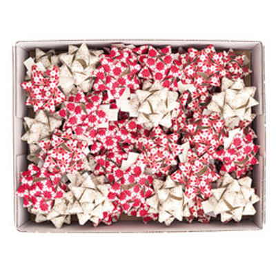 Immagine di Stelle di nastro carta erba - 15 mm x diam. 6,5 cm - fantasie assortite natale - Brizzolari - conf. 50 pezzi [02740500]