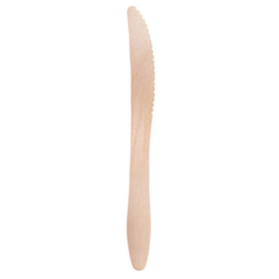 Immagine di Coltello monouso in legno - 16,5 cm - Signor Bio - conf. 100 pezzi [WCK100BIO100C]