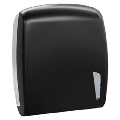 Immagine di Dispenser asciugamani Skin carbon - piegati a C e Z - 34,5 x 11,2 x 30,6 cm - 450 fogli - nero  - Mar Plast [A90123BM]