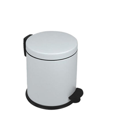 Immagine di Pattumiera a pedale New Bin Basic - 5 L - metallo verniciato - bianco - Medial International [913051]