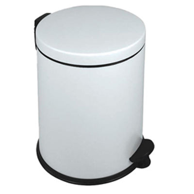 Immagine di Pattumiera a pedale New Bin Basic - 12 L - metallo verniciato - bianco - Medial International [913121]