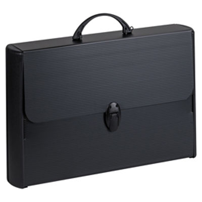 Immagine di Valigetta polionda Total Black - 28 x 43 cm - dorso rigido 8,5 cm - PPL - nero - Favorit [400173501]