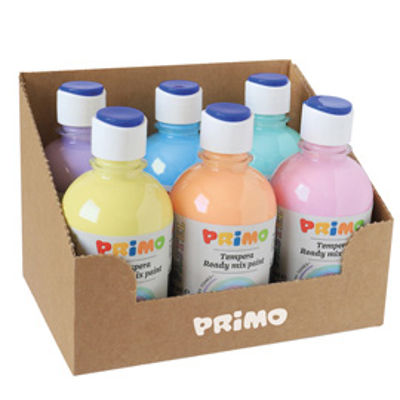 Immagine di Tempera brillante pastello - 300 ml - colori pastel assortiti - Primo - box 6 colori [2002BRPASS]