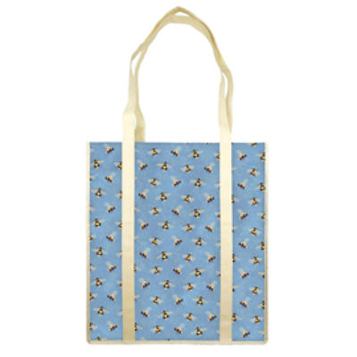 Immagine di Shopper con manici - fantasia Bees - 35 x 40 x 8 cm - carta lavabile 100 gr - Kartos [10235400]