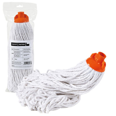 Immagine di Mop industriale Falcon - a frange - 300 gr - cotone rigenerato - bianco - In Factory [0026E]