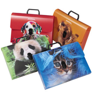 Immagine di Valigetta Animal Friends Color - 28 x 38 cm - dorso 5 cm - PP - fantasie assortite - Colorosa [64EP16]