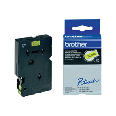 Immagine di Brother - Nastro -  Nero/Giallo - TC691 - 9mm x7,7mt [tc-691]