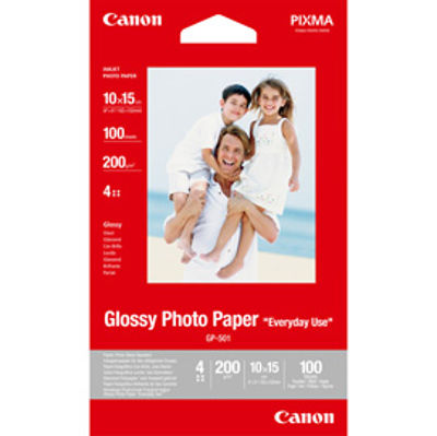 Immagine di Canon - Carta lucida fotografica GP-501 - 4 x 6'' - 100 fogli - 0775B003 [0775B003]