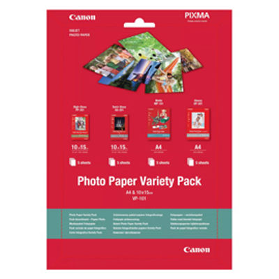 Immagine di Canon - Conf. Multipla Carta fotografica VP-101 - 4 x 6 '' / A4 - 20 Fogli - 0775B079 [0775B079]