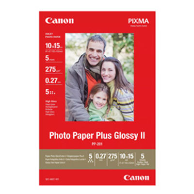 Immagine di Canon - Carta fotografica Plus Glossy II PP-201 - 10 x 15 cm - 5 Fogli - 2311B053 [2311B053]