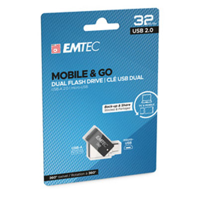 Immagine di Emtec - Dual USB2.0 T260 - micro-USB - ECMMD32GT262B - 32GB [ECMMD32GT262B]