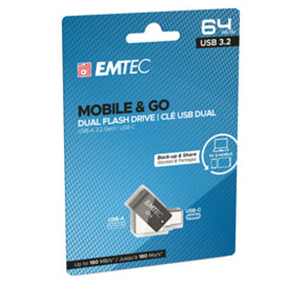 Immagine di Emtec - Dual USB3.2 T260 - Type-C - ECMMD64GT263C - 64GB [ECMMD64GT263C]