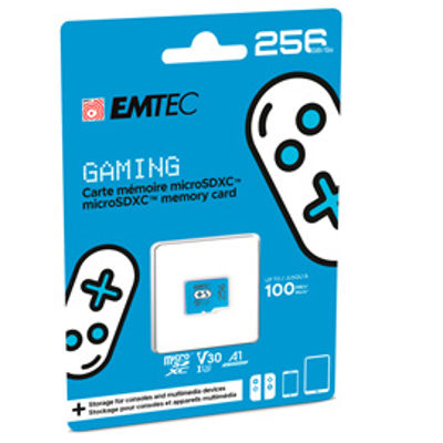 Immagine di Emtec mSD 256GB UHS-I U3 V30 A1 Gaming Blu [ECMSDM256GXCU3]