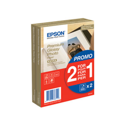 Immagine di Epson - Premium Glossy Photo Paper - 10x15cm - 2x 40 Fogli - C13S042167 [C13S042167]