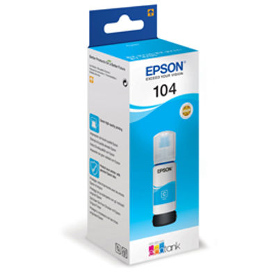 Immagine di Epson - cartuccia - C13T00P240 - inchiostro 104, flacone ciano, da 65 ml [C13T00P240]