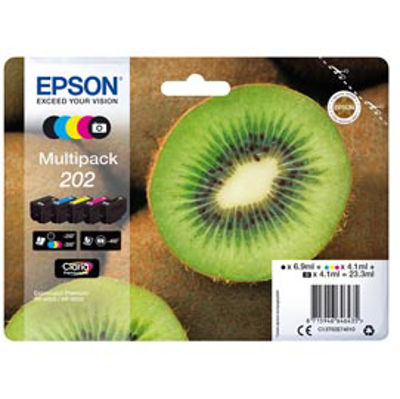 Immagine di Epson - Multipack Cartuccia ink - 202 - C/M/Y/K/K PH - C13T02E74010 - C/M/Y/K PH 4,1ml cad - K 6,9ml [C13T02E74010]