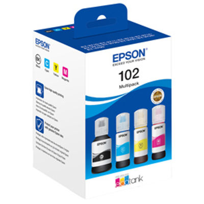 Immagine di Epson ECOTANK 102 MULTIPACK BK/C/M/G [C13T03R640]