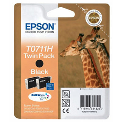 Immagine di TWIN PACK 2 CARTUCCE NERO EPSON DURABRITE ULTRA ALTA CAP. BLISTER RS [C13T07114H10]