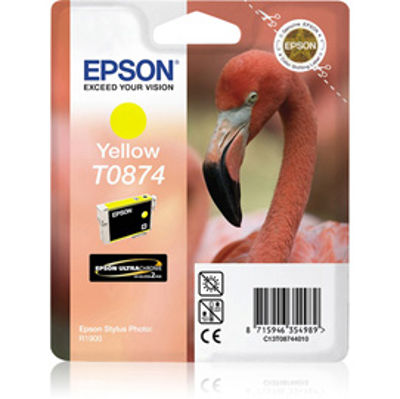 Immagine di CARTUCCIA INCHIOSTRO A PIGMENTI GIALLO EPSON ULTRACHROME HI-GLOSS2 BLISTER RS [C13T08744010]