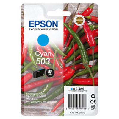 Immagine di Epson Cartuccia 503 Peperoncino Ciano 3,3 ml [C13T09Q24010]