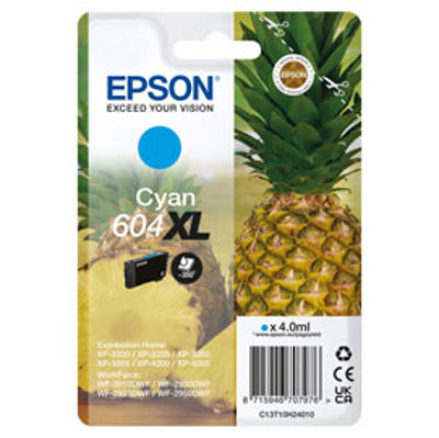 Immagine di Epson Cartuccia 604XL Ananas Ciano 4 ml [C13T10H24010]