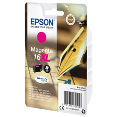 Immagine di CARTUCCIA A PIGMENTI MAGENTA EPSON DURABRITE ULTRA SERIE 16XL/PENNA E CRUCIVERBA [C13T16334012]