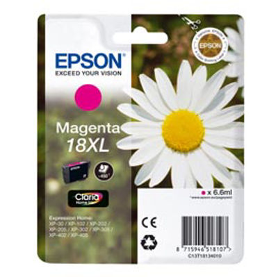 Immagine di CARTUCCIA MAGENTA EPSON CLARIA HOME SERIE 18XL/MARGHERITA IN CONFEZIONE BLISTER [C13T18134012]