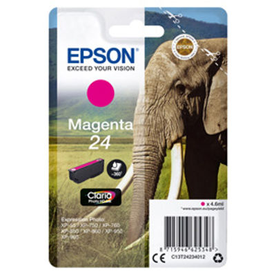 Immagine di CARTUCCIA MAGENTA CLARIA PHOTO HD SERIE 24 ELEFANTE [C13T24234012]