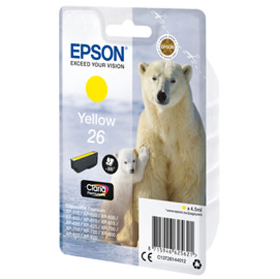 Immagine di Epson - Cartuccia ink - 26 - Giallo - C13T26144012  - 4,5ml [C13T26144012]