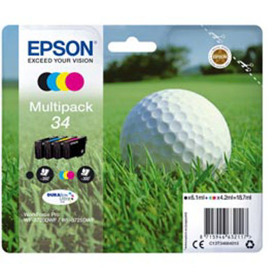 Immagine di CONF. 4 CARTUCCE INK MULTIPACK 1 PER COLORE 34 PALLINA DA GOLF [C13T34664020]