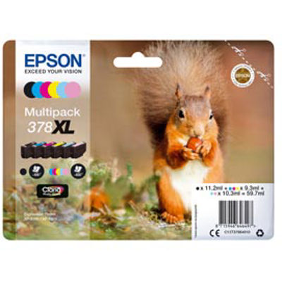 Immagine di Epson - Multipack Cartuccia ink - 378XL - C/M/Y/C CH/M CH/K - C13T37984010 - C/M/Y 9,3ml - C CH/M CH 10,2ml - K 11,2ml [C13T37984010]