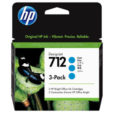 Immagine di Hp - Conf. 3 Cartucce - 712 - Ciano - 3ED77A - 29 ml cad [3ED77A]