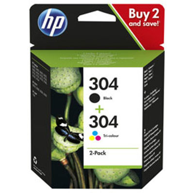 Immagine di HP - cartucce - 3JB05AE - nero e colore, n. 304 - conf. 2 cartucce [3JB05AE]