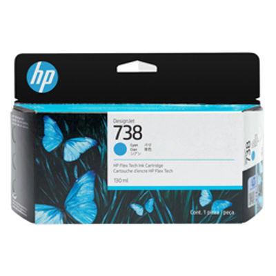 Immagine di Hp Cartuccia ink DesignJet 738 Ciano -130ml [498N5A]