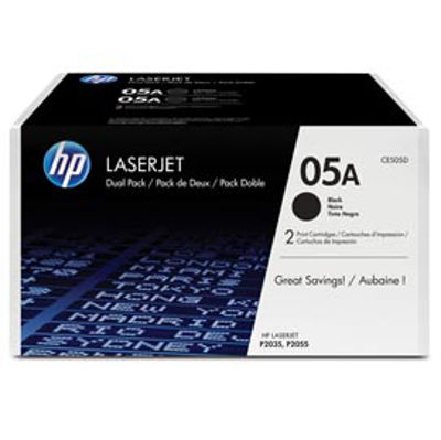 Immagine di SCATOLA DI 2 CARTUCCE DI STAMPA HP LASERJET HP NR. 05A [CE505D]