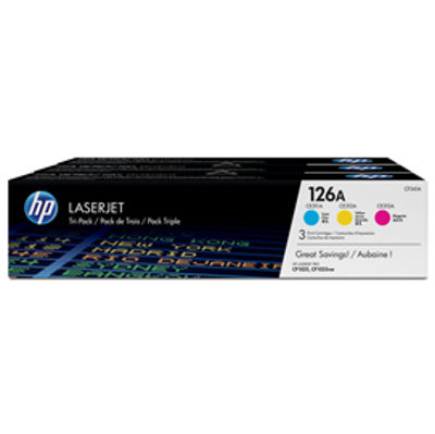 Immagine di HP126A COLOR TRI-PACK LASERJET TONER CARTRIDGE [CF341A]