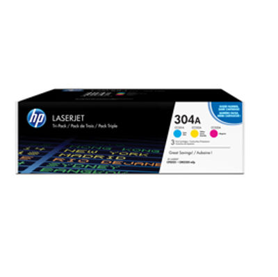 Immagine di SCATOLA MULTIPACK 3 TONER COLORI CIANO-MAG-GIALLO HP LASERJET NR.304A [CF372AM]