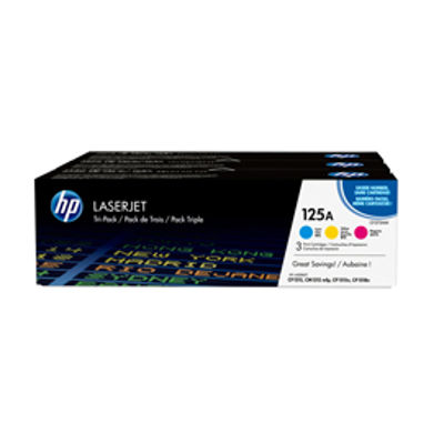 Immagine di SCATOLA MULTIPACK 3 TONER COLORI CIANO-MAG-GIALLO HP LASERJET NR.125A [CF373AM]