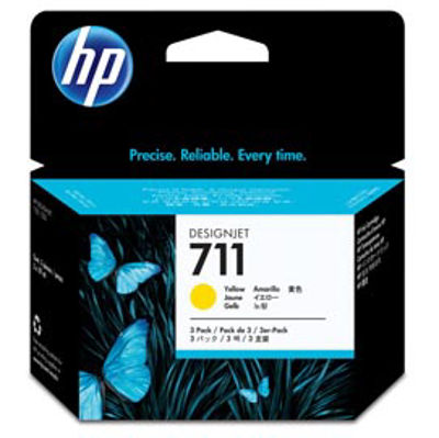 Immagine di Hp - Confezione 3 cartucce ink - 711 - Giallo - CZ136A - 29ml cad [CZ136A]