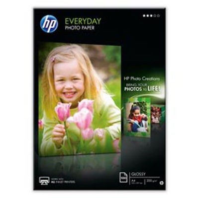 Immagine di RISMA 100 FG CARTA FOTOGRAFICA HP EVERYDAY PHOTO PAPER LUCIDA A4 200G [Q2510A]