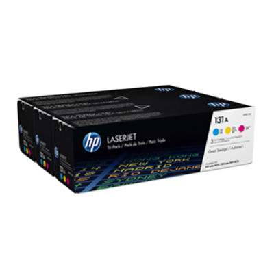 Immagine di CONFEZIONE DI 3 TONER COLOR HP 131A CIANO/GIALLO/MAGENTA [U0SL1AM]