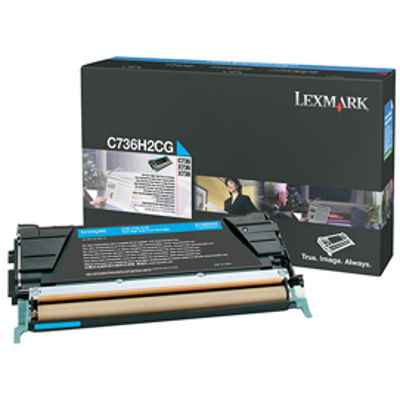 Immagine di Lexmark - Toner - Ciano - C736H2CG - non return program - 10.000 pag [C736H2CG]