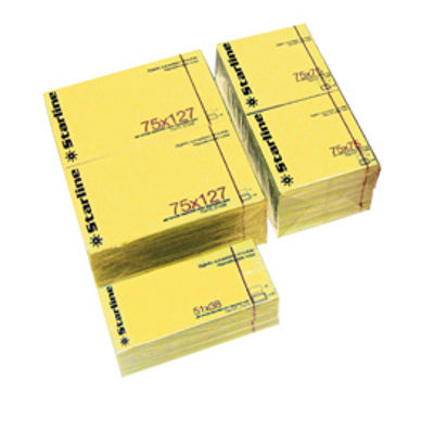 Immagine di BLOCCHETTO BIGLIETTI ADESIVI GIALLO 50X40mm 100fg 70gr Starline [Q900051]