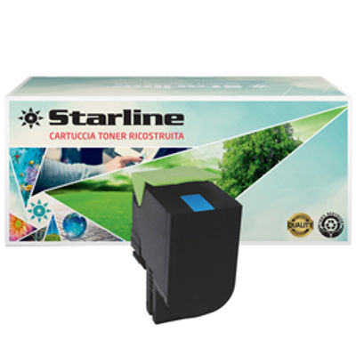 Immagine di Starline - Toner Ricostruito - per Lexmark - Ciano - 80C2HC0 - 3.000 pag [CX410C-HY-STA]