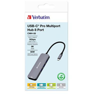 Immagine di Verbatim USB-C Pro Multiport Hub 8 Port CMH-08 [32151]