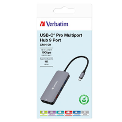 Immagine di Verbatim USB-C Pro Multiport Hub 9 Port CMH-09 [32152]