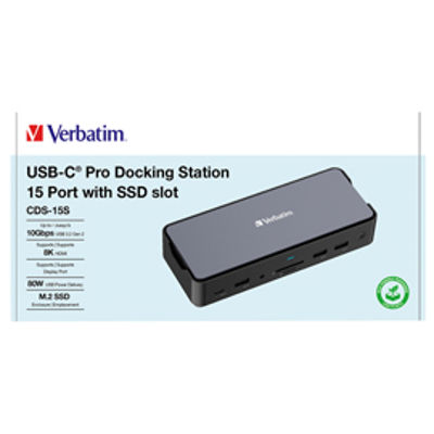 Immagine di Verbatim USB-C Pro Docking Station 15 Port with SSD slot CDS-15S [VER-32154]